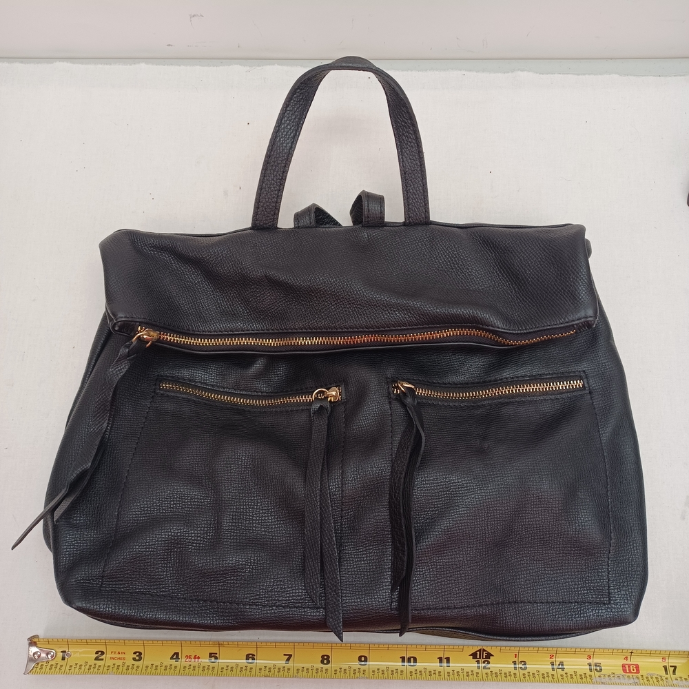 L.Credi MADE IN ITALY Elegant Black Genuine Leather Women's Backpack